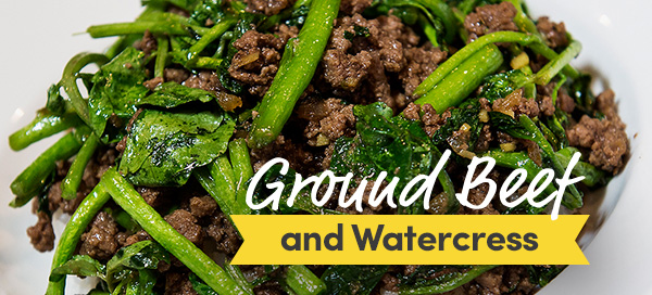 Ground Beef and Watercress