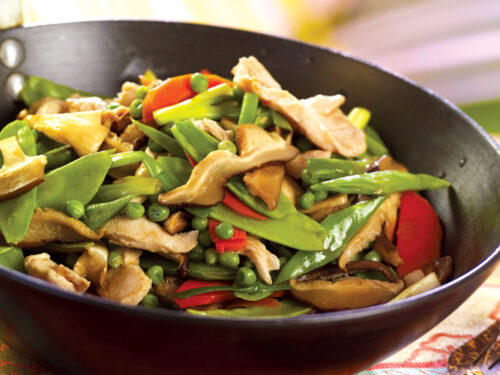 Stir Fried Chicken with Mushrooms and Three Peas – Foodland Super Market